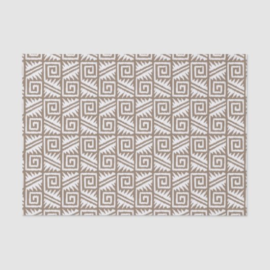 Ikat Aztec Pattern - Taupe Tan and Cream Tissuepapier (Voorkant)