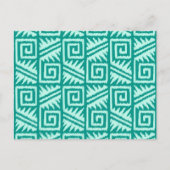 Ikat Aztec Pattern - Turquoise en Aqua Briefkaart (Voorkant)