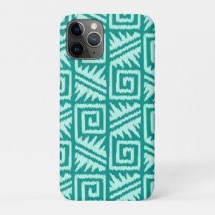 Ikat Aztec Pattern - Turquoise en Aqua iPhone 11 Pro Hoesje