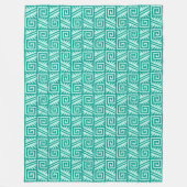 Ikat Aztec Pattern - Turquoise en Aqua Fleece Deken (Voorkant)