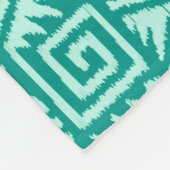 Ikat Aztec Pattern - Turquoise en Aqua Fleece Deken (Hoek)
