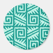 Ikat Aztec Pattern - Turquoise en Aqua Magneet (Voorkant)