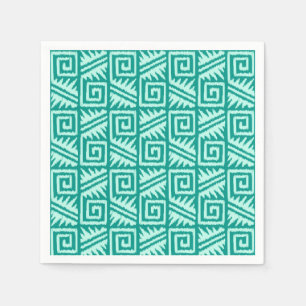Ikat Aztec Pattern - Turquoise en Aqua Servetten