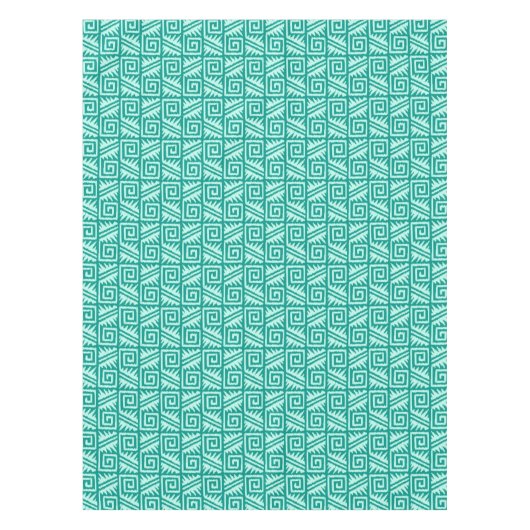 Ikat Aztec Pattern - Turquoise en Aqua Tafelkleed (Voorkant)