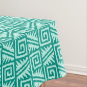 Ikat Aztec Pattern - Turquoise en Aqua Tafelkleed (Voorbeeld)
