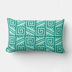 Ikat Aztec Stammen - Turquoise en Aqua Kussen