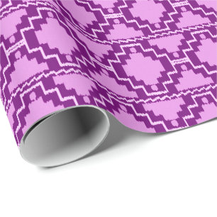 Ikat Aztec Tribal - Amethyst Paars en Violet Cadeaupapier