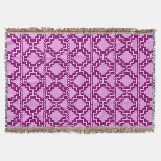 Ikat Aztec Tribal - Amethyst Paars en Violet Deken (Voorkant)
