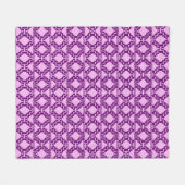Ikat Aztec Tribal - Amethyst Paars en Violet Fleece Deken (Voorkant (Horizontaal))