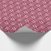 Ikat Aztec Tribal - Bourgogne en roze Cadeaupapier (Hoek)