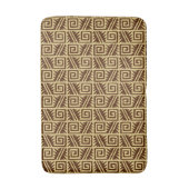 Ikat Aztec Tribal - Chocolate Brown en Tan Badmat (Voorkant Verticaal)