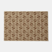 Ikat Aztec Tribal, Chocolate Brown en Tan Deurmat (Voorkant)