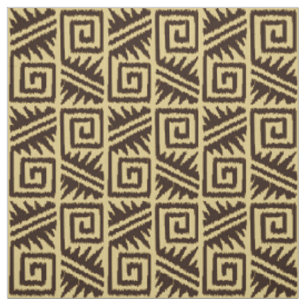 Ikat Aztec Tribal - Chocolate Brown en Tan Stof