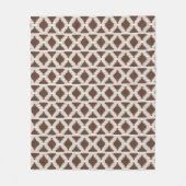 Ikat Aztec Tribal - Chocolate Brown en Taupe Fleece Deken (Voorkant)