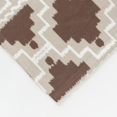 Ikat Aztec Tribal - Chocolate Brown en Taupe Fleece Deken (Hoek)