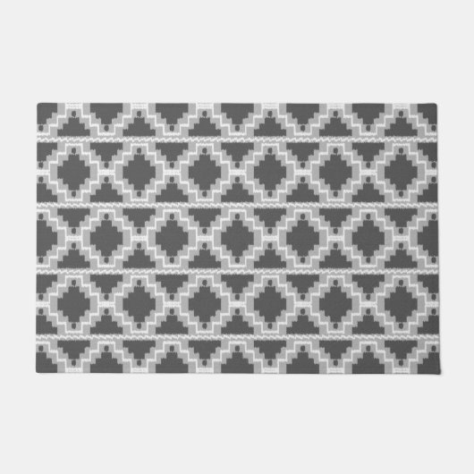 Ikat Aztec Tribal Dark, light Grey / Grey Deurmat (Voorkant)