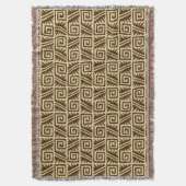 Ikat Aztec Tribal - Donkerbruin en Tan Deken (Voorkant Verticaal)