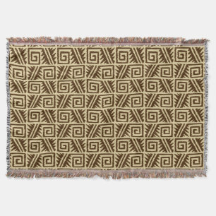 Ikat Aztec Tribal - Donkerbruin en Tan Deken