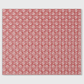 Ikat Aztec Tribal - Donkerrood en wit Cadeaupapier (Vlak)