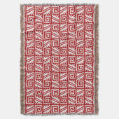 Ikat Aztec Tribal - Donkerrood en wit Deken (Voorkant Verticaal)