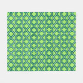 Ikat Aztec Tribal - Forest and Lime Green Fleece Deken (Voorkant (Horizontaal))