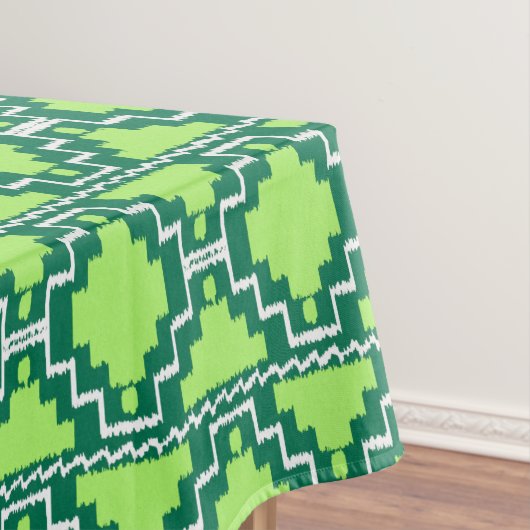Ikat Aztec Tribal - Forest and Lime Green Tafelkleed (Voorbeeld)