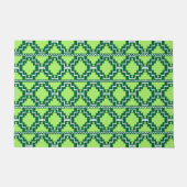 Ikat Aztec Tribal Forest en Lime Green Deurmat (Voorkant)