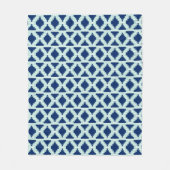 Ikat Aztec Tribal - Indigo en lichtblauw Fleece Deken (Voorkant)