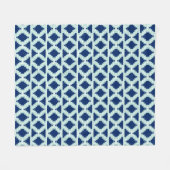 Ikat Aztec Tribal - Indigo en lichtblauw Fleece Deken (Voorkant (Horizontaal))