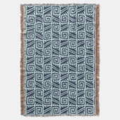 Ikat Aztec Tribal - Indigo en Light Blue Deken (Voorkant Verticaal)