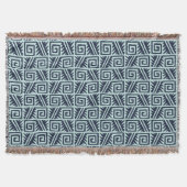 Ikat Aztec Tribal - Indigo en Light Blue Deken (Voorkant)