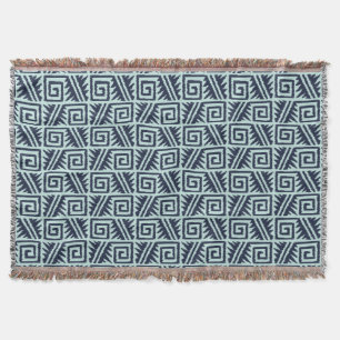 Ikat Aztec Tribal - Indigo en Light Blue Deken