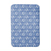 Ikat Aztec Tribal - Kobalt Blue en White Badmat (Voorkant Verticaal)