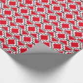 Ikat Aztec Tribal - Rood, zwart en wit Cadeaupapier (Hoek)