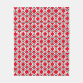 Ikat Aztec Tribal - Rood, zwart en wit Fleece Deken (Voorkant)