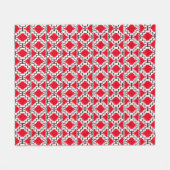 Ikat Aztec Tribal - Rood, zwart en wit Fleece Deken (Voorkant (Horizontaal))