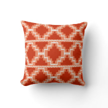 Ikat Aztec Tribal - Rust, Oranje en wit