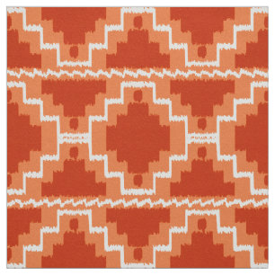 Ikat Aztec Tribal - Rust, Oranje en wit Stof