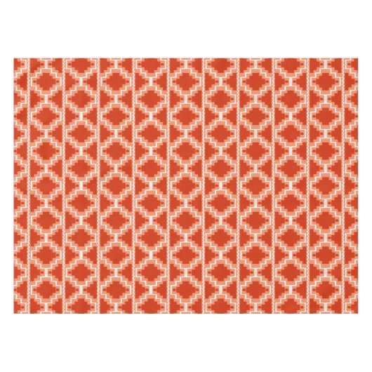 Ikat Aztec Tribal - Rust, Oranje en wit Tafelkleed (Voorkant (Horizontaal))