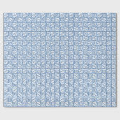 Ikat Aztec Tribal - Sky Blue en White Cadeaupapier (Vlak)