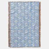 Ikat Aztec Tribal - Sky Blue en White Deken (Voorkant Verticaal)
