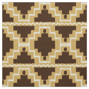 Ikat Aztec Tribal - Tan, bruin en room Stof
