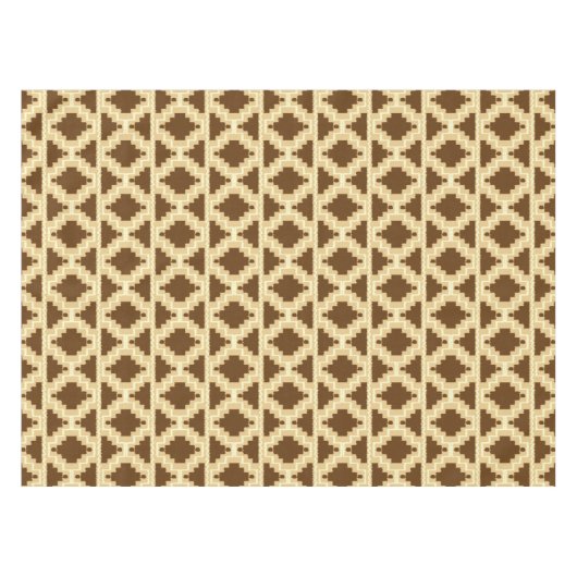 Ikat Aztec Tribal - Tan, bruin en room Tafelkleed (Voorkant (Horizontaal))