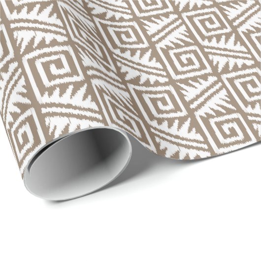 Ikat Aztec Tribal - Taupe Tan en Cream Cadeaupapier (Rol Hoek)