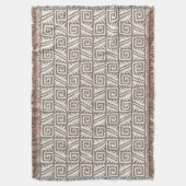 Ikat Aztec Tribal - Taupe Tan en Cream Deken (Voorkant Verticaal)