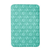 Ikat Aztec Tribal - Turquoise en Aqua Badmat (Voorkant Verticaal)