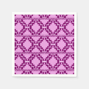 Ikat Aztekenpatroon - Amethist Paars en Violet Servet