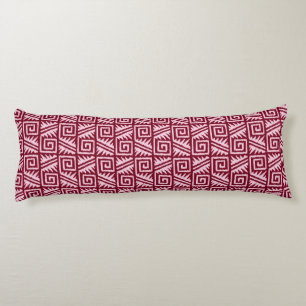 Ikat Aztekenpatroon - Bourgondiërrood en Roze Lichaamskussen