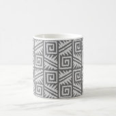 Ikat Aztekenpatroon - Tinten van Grijs Koffiemok (Center)