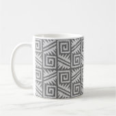 Ikat Aztekenpatroon - Tinten van Grijs Koffiemok (Links)